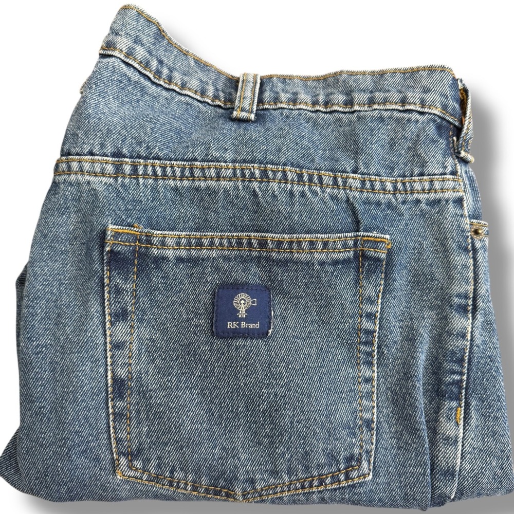 RK Brand Mens Blue Denim Jeans‎ 40x28 (40x25) Relaxed Fit Cotton